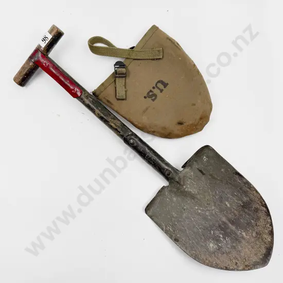 WWII US Army Field T-Shovel with Canvas Cover