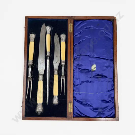 Cased Bone Handled Carving Set