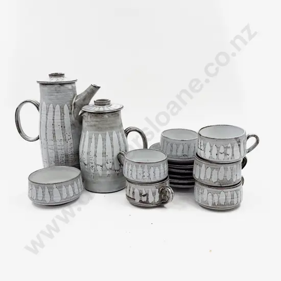 Pottery Six Cup Coffee Set