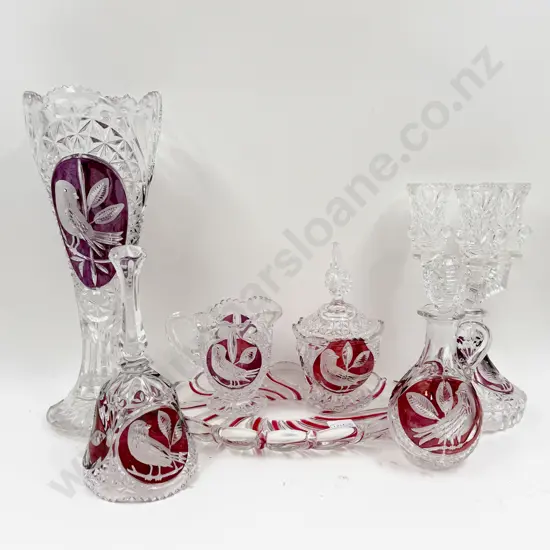 Seven Pieces of Assorted Pressed Glassware