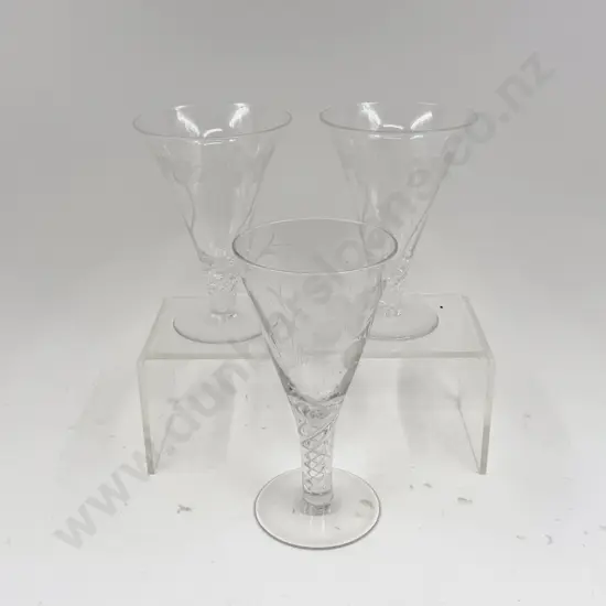 Pair of Glass Rummers together with Stuart Crystal Glass