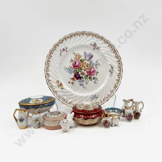 Quantity of Assorted Limoges Trinket Boxes and Miniatures etc
