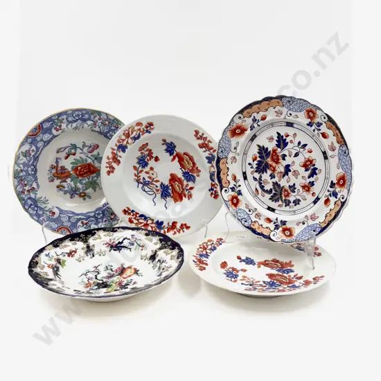 Five Assorted Victorian Shallow Bowls