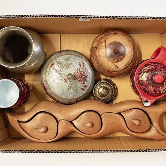 Box Quantity of Assorted including Wooden Three Tier Spice Rack