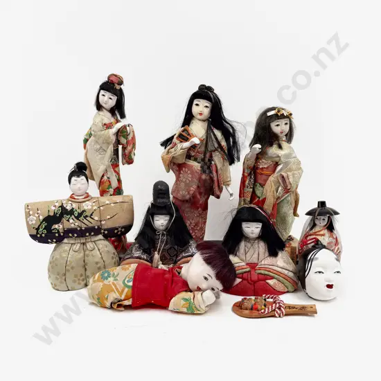 Vintage Various Asian Composition and Cloth Dolls (8)