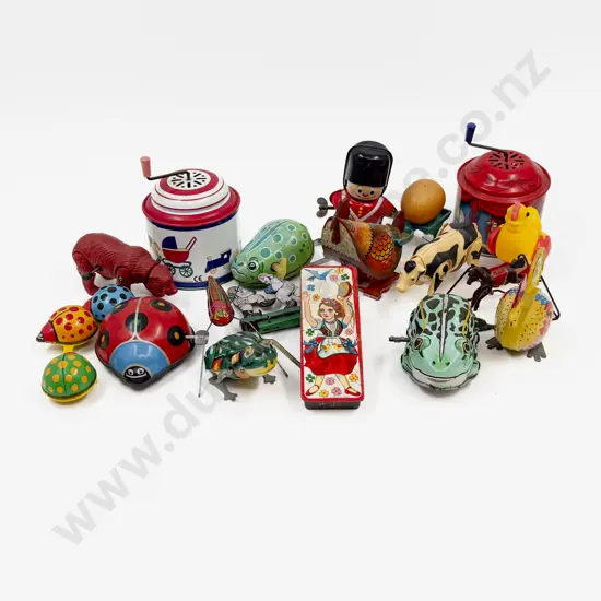 Collection Assorted Clock Work and Hand Held Tinplate Toys
