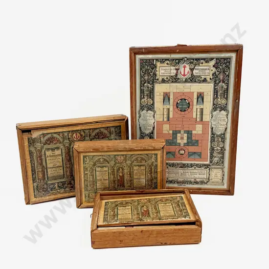 Four Boxed Set Antique German Architectural Building Blocks