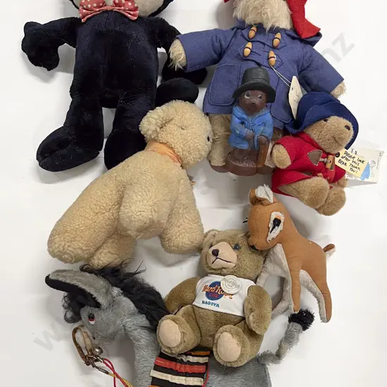 Collection Soft Toys including Paddington Bear and Felix the Cat