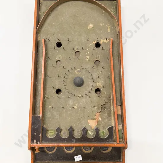 Antique Bagatelle Pinball Board