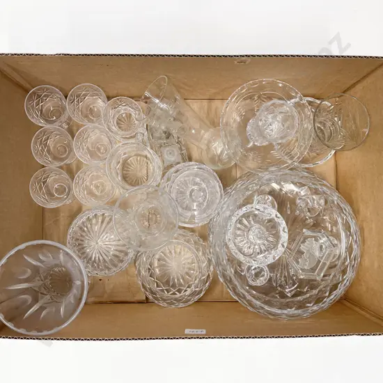 Box of Assorted Crystal and Glassware