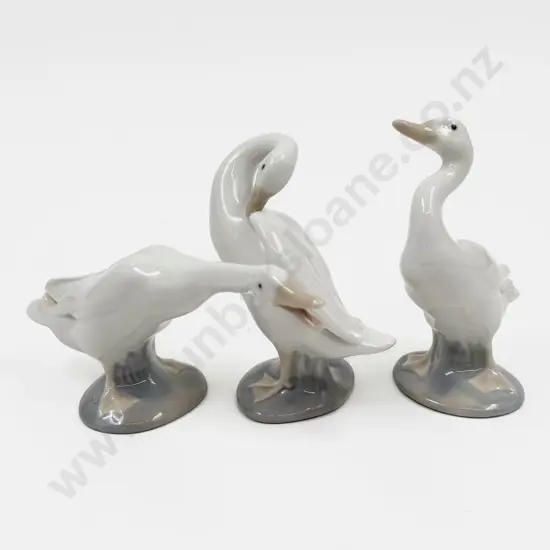 Three Lladro Geese in Original Box