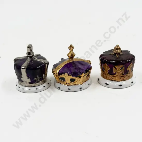 Three Assorted Royal Comm. Crowns (one a/f)