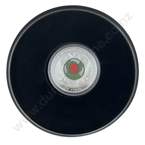 NZ 2018 Armistice 50cent 1oz Silver Proof Circulating Coin #0134 in Tin