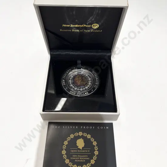 NZ 2015 Longest Reigning Monarch QEII Silver $1 Proof Coin