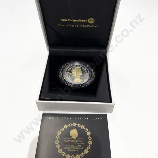 NZ 2015 Longest Reigning Monarch QEII Silver $1 Proof Coin