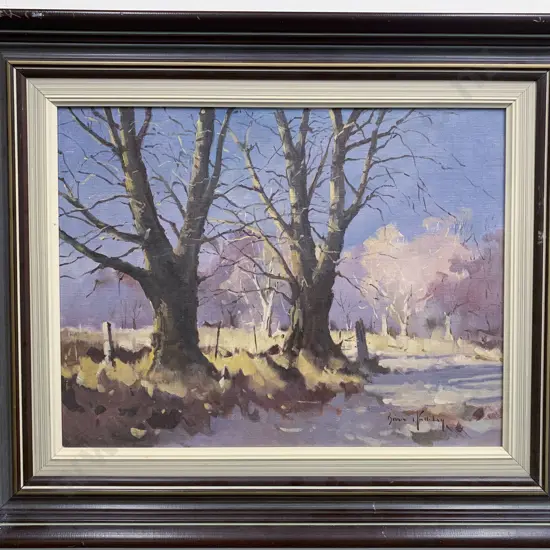 Brian Halliday - Winter Oaks Wanaka - Oil on board