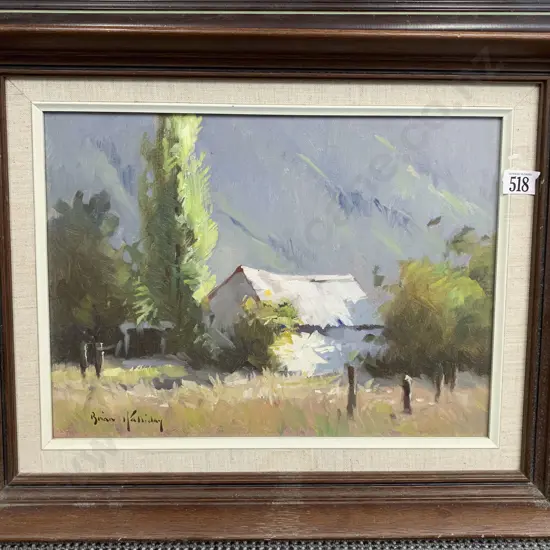 Brian Halliday - Stone Hut Arrowtown - Oil on Board