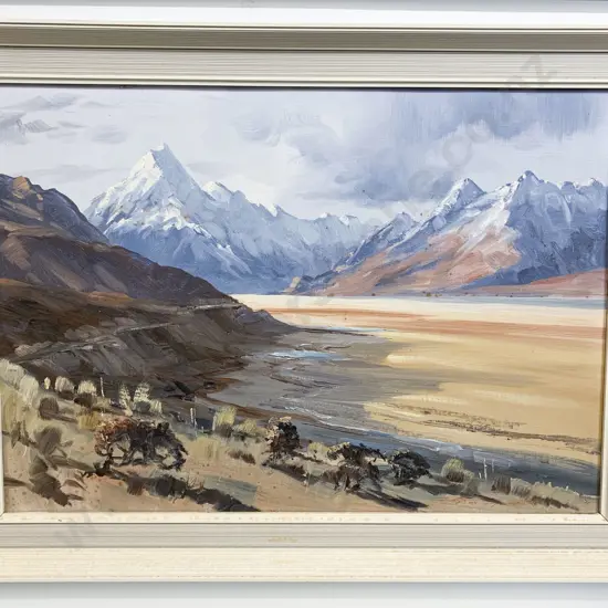 Aston Greathead - Mount Cook Tasman Valley - Oil on board