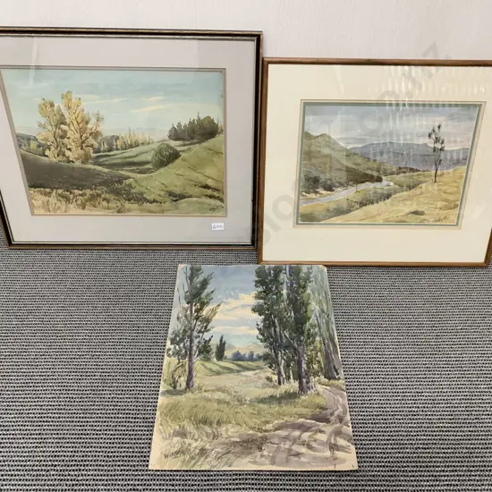 Three Watercolour Landscapes by William J Rush (1872-1965)