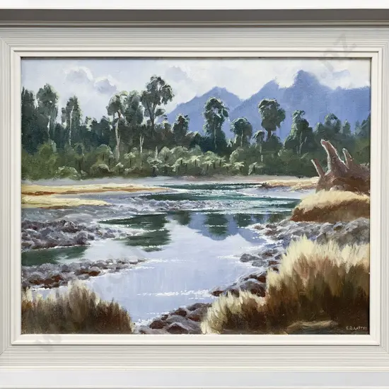 E.B. Lattey - Saltwater Creek Westland - Oil on canvas