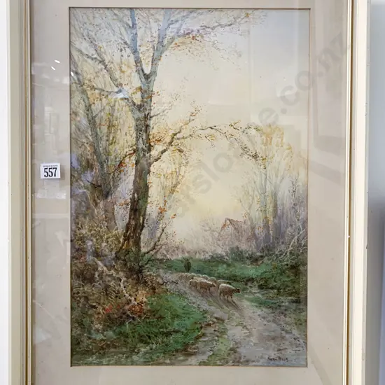 Norton Willis - Farm Road Scene - W/C on paper