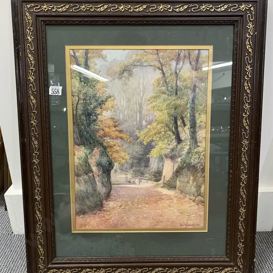 John Fullwood, R.S.A., Road Through The Park, Watercolour