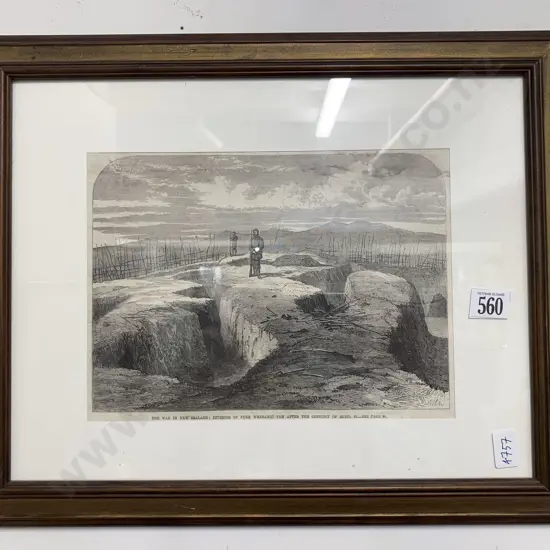 The War in New Zealand  - Framed Book Plate