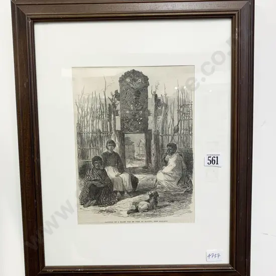 Gateway of a Maori Pa - Framed Book Plate