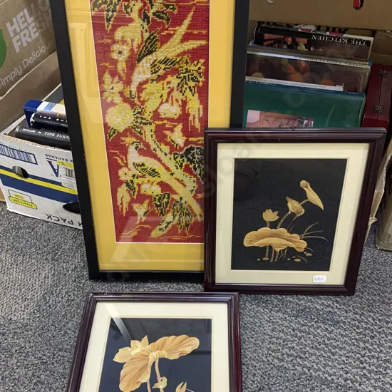 Jo Bray - Framed Needlepoint Artwork & Two Others