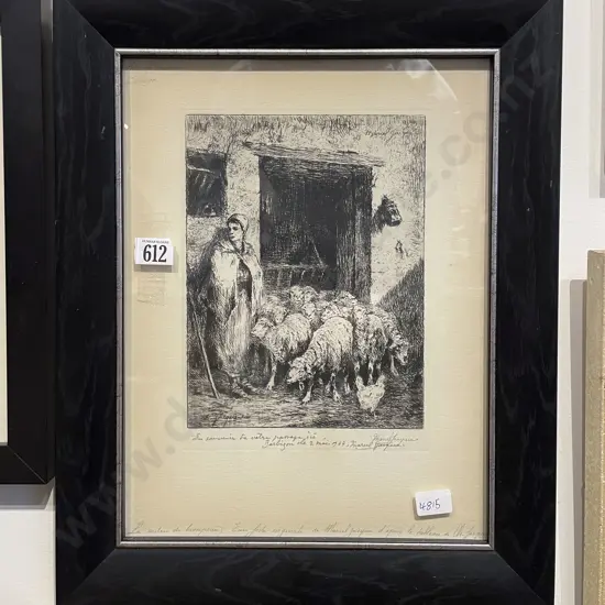 Manuel Jacque - The Shepherdess - Etching