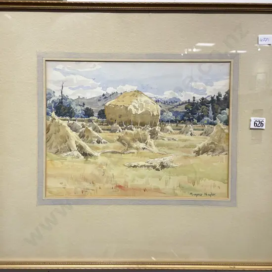Marjorie Naylor - Hay Stooks Moutere Valley Nelson - W/C