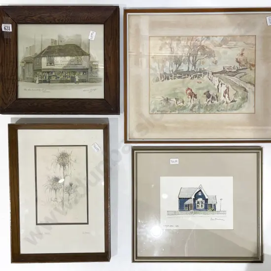 Four Assorted Framed Works