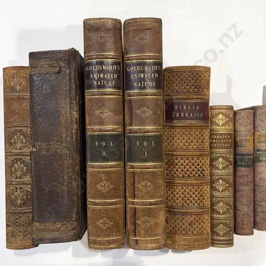 Qty of Assorted Vintage Leather Bound Books