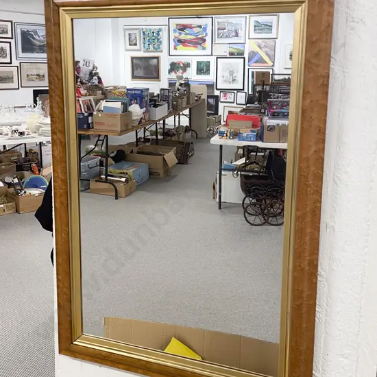 Birds Eye Maple Framed Rectangular Wall Mirror