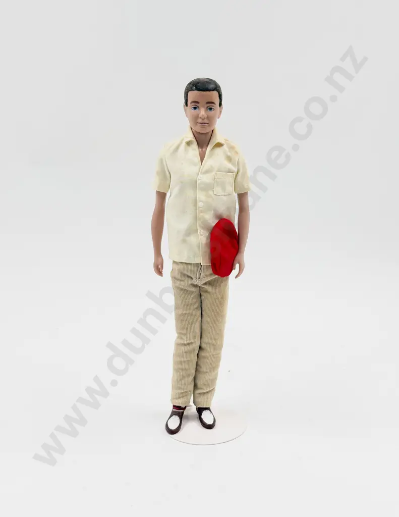 C1960 Brunette Flocked Hair Ken wearing Corduroy Slack and Skirt (some staining) Image 1++