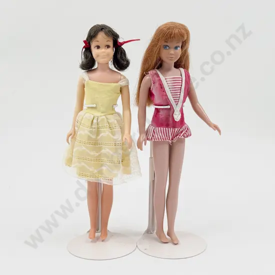 C1965 Scooter and C1963 Skipper  wearing Bridesmaid and Original Outfit (faded)