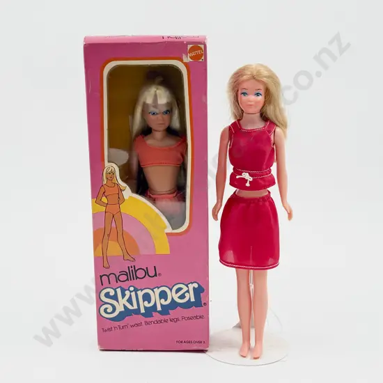 Boxed C1975 Malibu Skipper with C1974 Growing Up Skipper