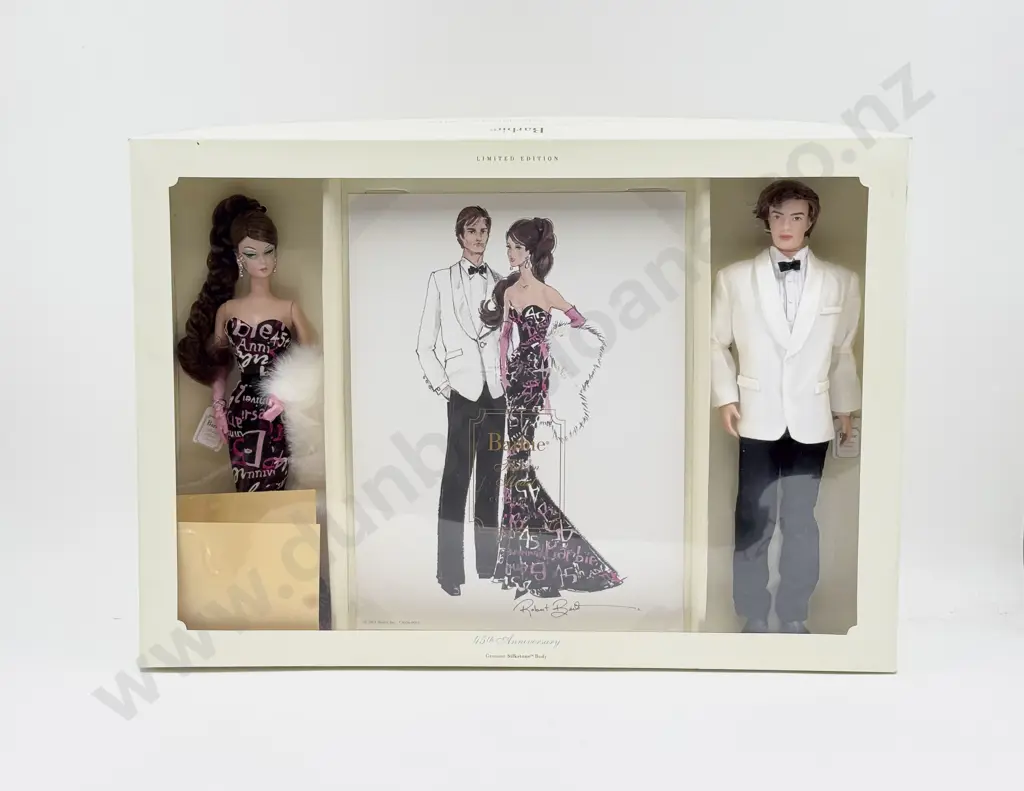 C2003 Silkstone 45th Anniversary Barbie Doll and Ken Doll Giftset Ltd Ed MIB Image 1++
