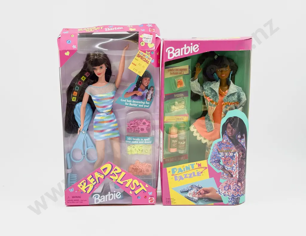 C1993 Barbie Paint 'N Dazzle and C1997 Bead Blast Image 1++