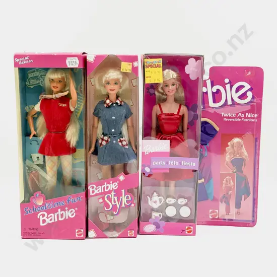 C1997 Barbie Style - Schooltime Fun - Barbie Party and C1985 Barbie Twice As Nice Reversible Fashions MIB