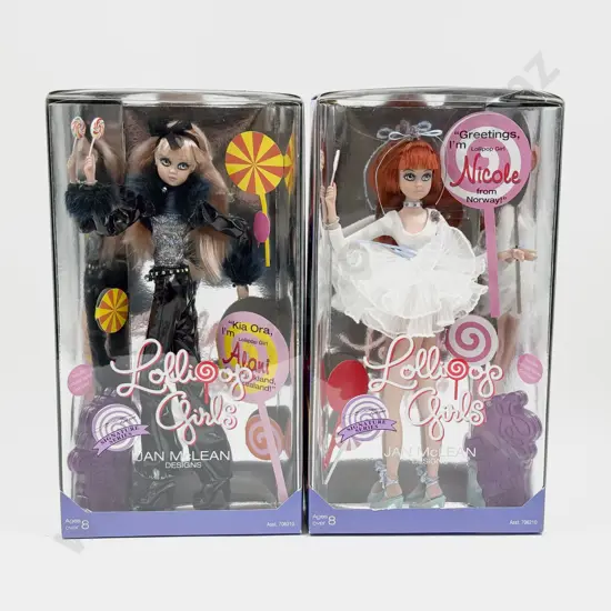 C2003 Four Jan McLean Designs Lollipop Girls Alani - Nicole - Milli - Neena all MIB
