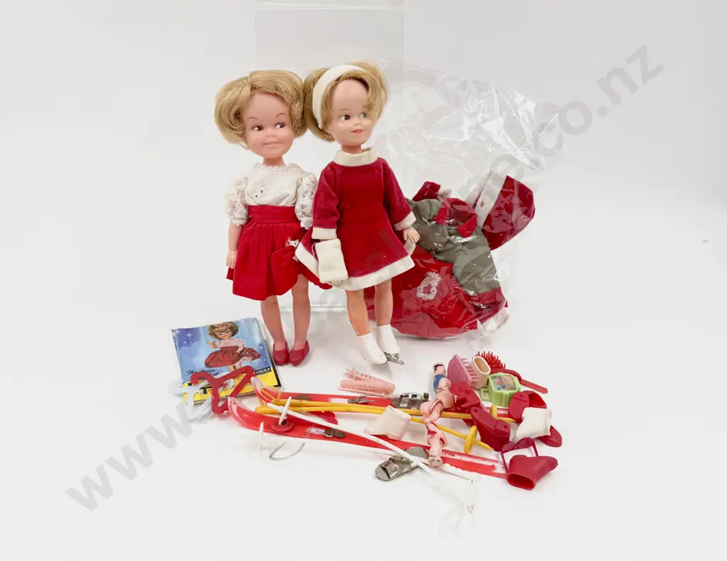 C1965 Two Little Tuppence Dolls with Outfits and Accessories Image 1++