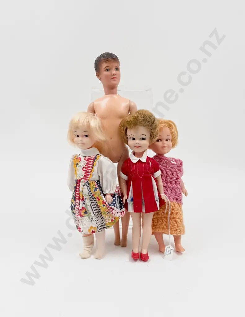 C1960's Sindy's Paul Doll with Penny Brite Doll and Two Penny Type Dolls Made in Hong Kong Image 1++