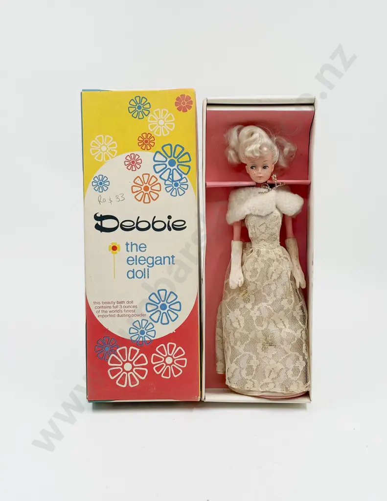 C1960's Debbie The Elegant Doll original card box made in NZ 28cm Image 1++
