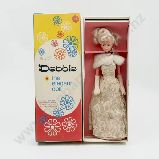 C1960's Debbie The Elegant Doll original card box made in NZ 28cm