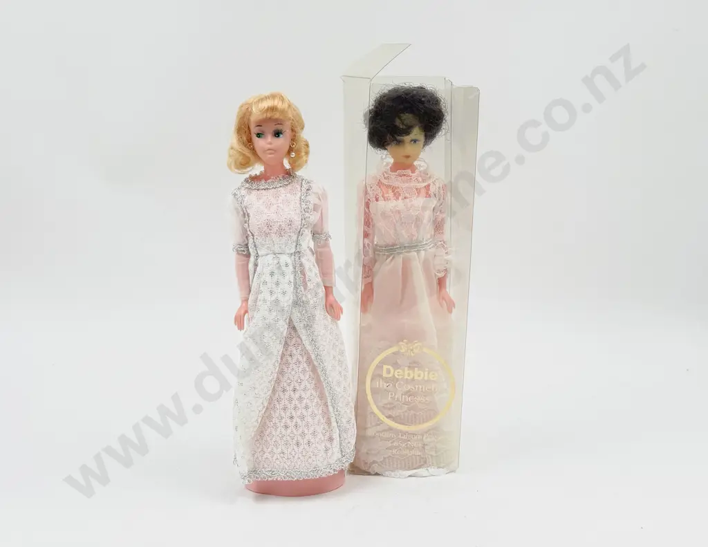 C1960's Two Debbie The Cosmetic Princess Doll part cellophane box & unboxed 28cm Image 1++