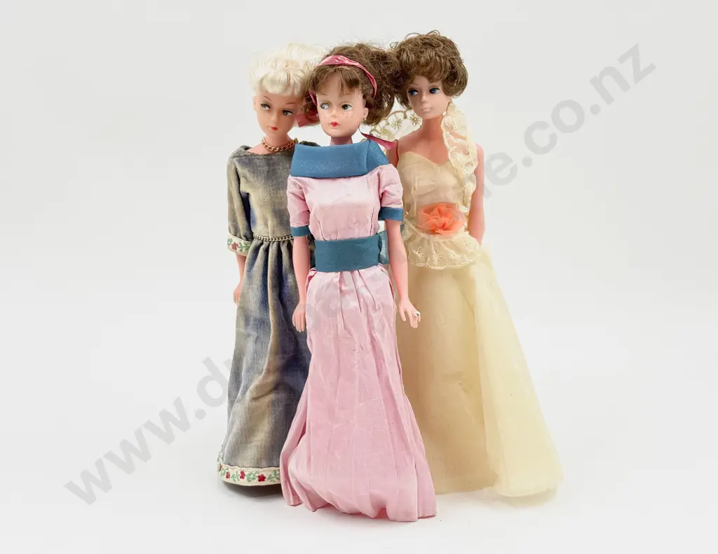 C1960's Three Debbie Dolls made in NZ one without base 28cm Image 1++
