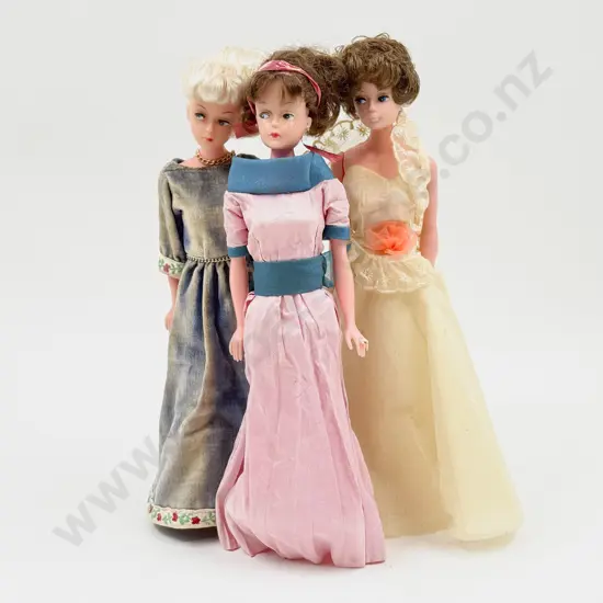 C1960's Three Debbie Dolls made in NZ one without base 28cm