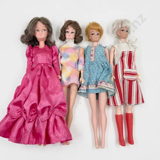 C1960's Three Barbie Clones Modern Plastic Dollies Made in Hong Kong