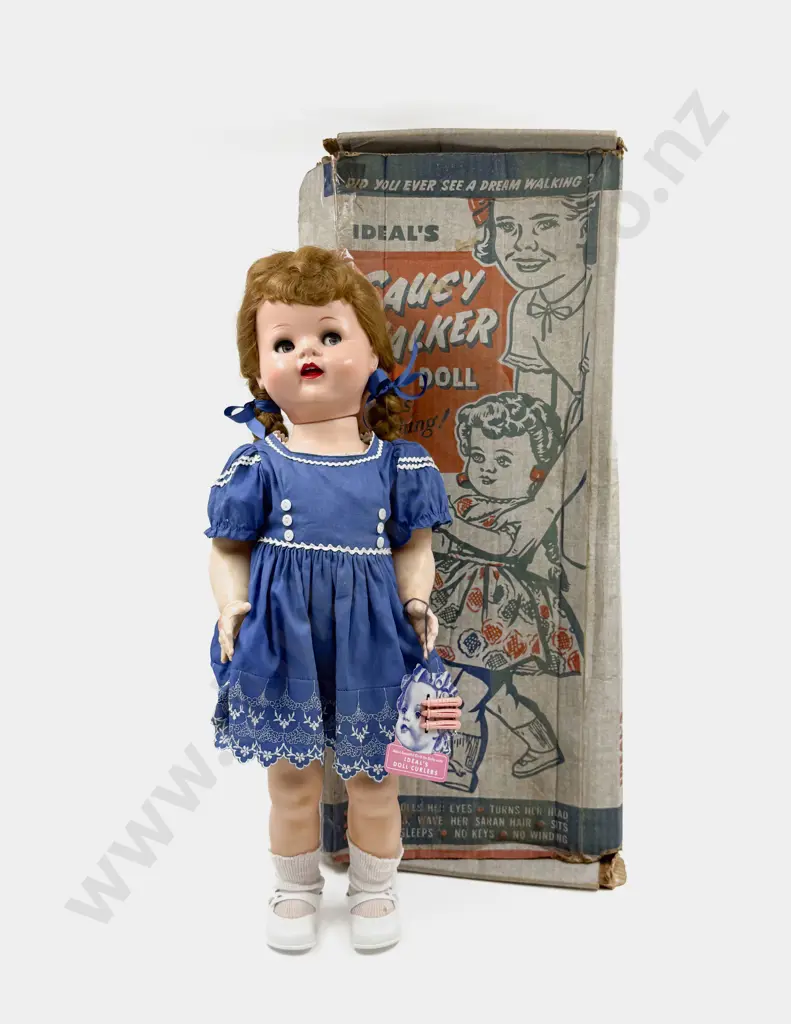 Part Boxed USA Ideal Saucy Walking Flirting Hard Plastic Doll 58cm with original outfit Image 1++